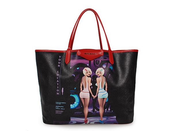 2013 Givenchy Antigona Shopping Bag Printed Beauties G015 black JH09101GJ97