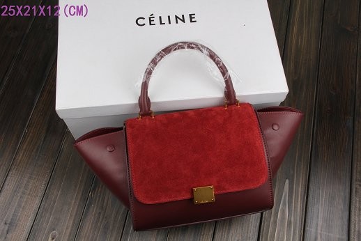 2015 Celine classic nubuck leather with original leather 3345 purplish red JH06543KD63