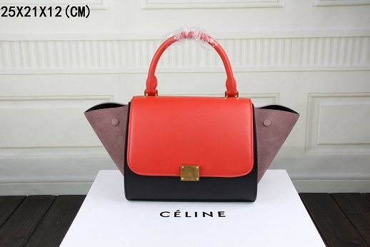 2015 Celine classic nubuck leather with original leather 3345 red&black&khaki JH06542rd58