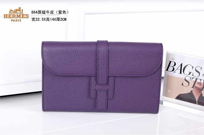 2015 Hermes Hot Style Original leather clutch 864 purple JH01878JC57