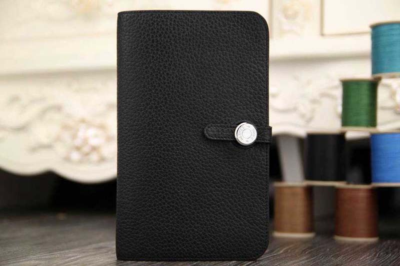2015 Hermes new model original leather clutch 6648 black JH01810qa98