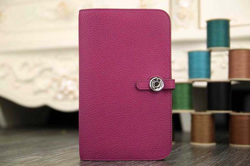 2015 Hermes new model original leather clutch 6648 rose JH01807Bz34