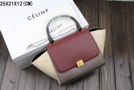 AAA 1:1 2015 Celine classic original leather 3345-1 purplish red&gray&black&off white JH06544Lg12