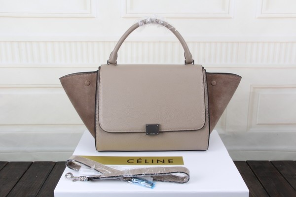 AAA 1:1 Celine litchi grain with nubuck leather tote bag 3342 apricot JH06363Bu52