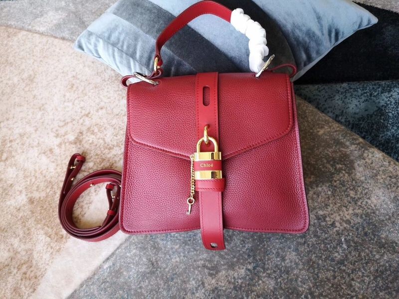 AAA 1:1 Chloe Original Buckskin Leather Lock Bag 3S088 Red JH08853RI87