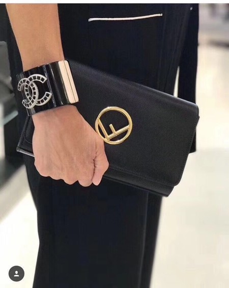AAA 1:1 Fendi KANI original Calf leather Shoulder Bag 3326 black JH08740Pp71