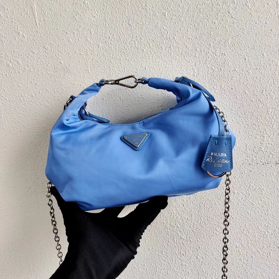 AAA 1:1 Prada Re-Edition 2005 nylon shoulder bag 1BH172 blue JH05014IL96