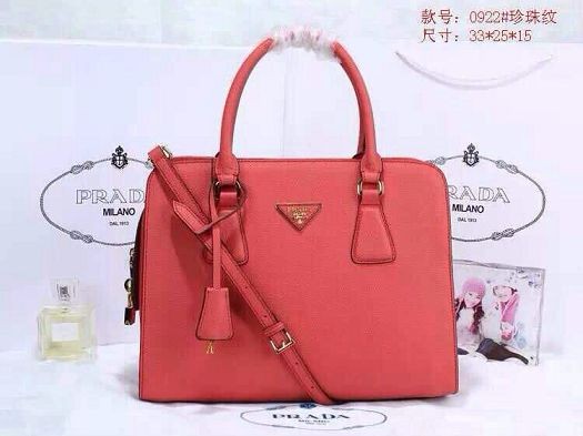 AAA 2015 Prada pearl leather tote bag 0922 red JH05734xn59