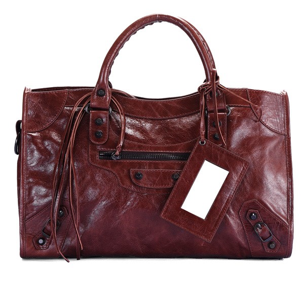 AAA balenciaga motorcycle saddle bag 38cm 084832 332 dark brown JH09501CB45