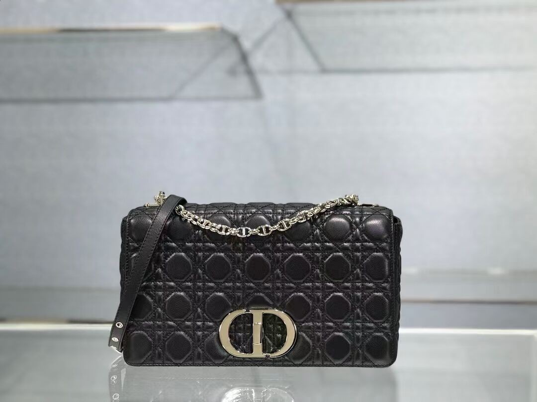 AAA LARGE DIOR CARO BAG Soft Cannage Calfskin M9243U black JH06797Nk89