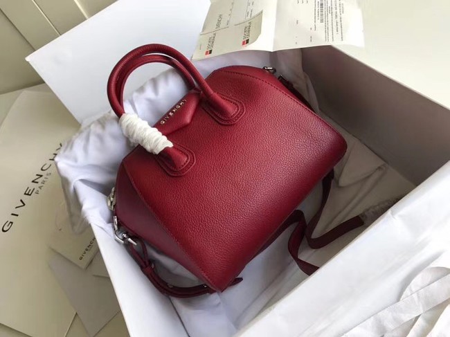 AAAAA Imitation Givenchy Grained Calfskin Small Antigona Bag BB0511 Burgundy JH09018QQ66
