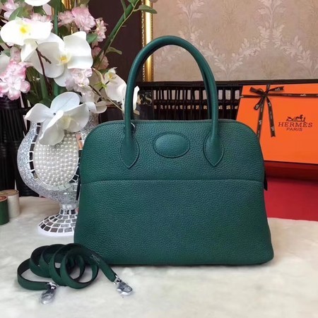 AAAAA Imitation Hermes Bolide Original Togo leather Tote Bag HB31 Blackish green JH01578QQ66