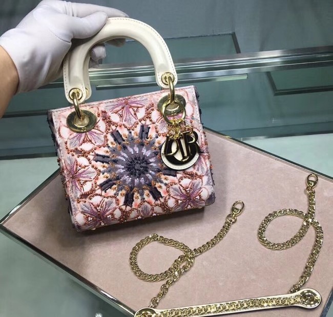 AAAAA Imitation MINI LADY DIOR EMBROIDERED BAG M0598CRMH-4 JH07248QQ66
