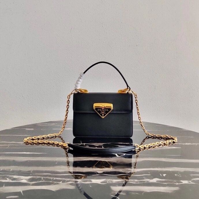AAAAA Imitation Prada Saffiano leather Prada Symbole bag 1BN021 black JH04888QQ66