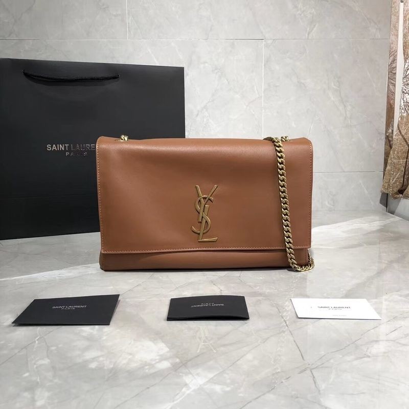 AAAAA Imitation Yves Saint Laurent Double Skin Use Original Leather Shoulder Bag Y553804 Brown JH07838QQ66