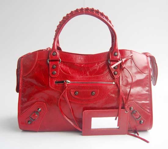 AAAAA Knockoff Balenciaga Handbag Balenciaga The City Handbag red 084332 JH09508qN39