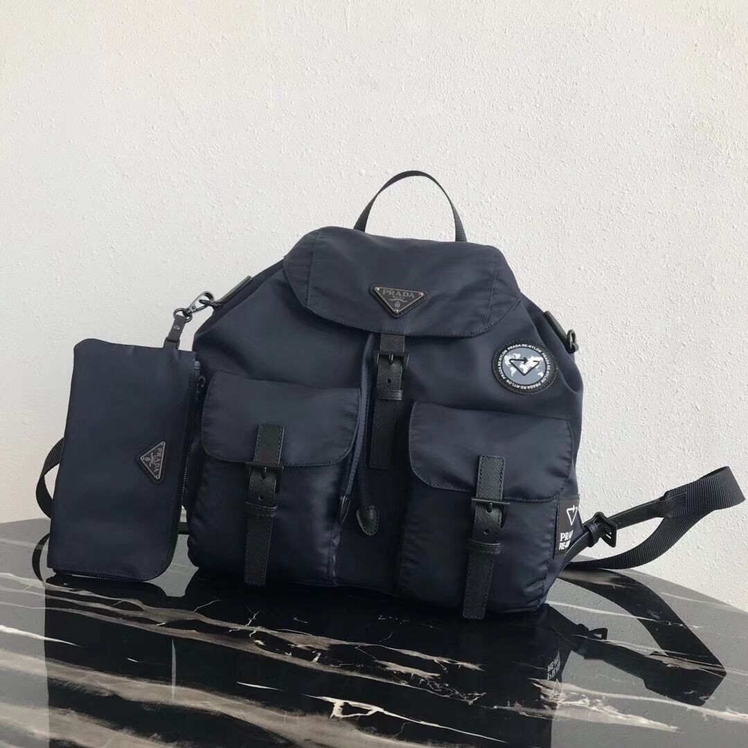 AAAAA Prada Re-Nylon backpack 1BZ811 black&grey JH05110DU34
