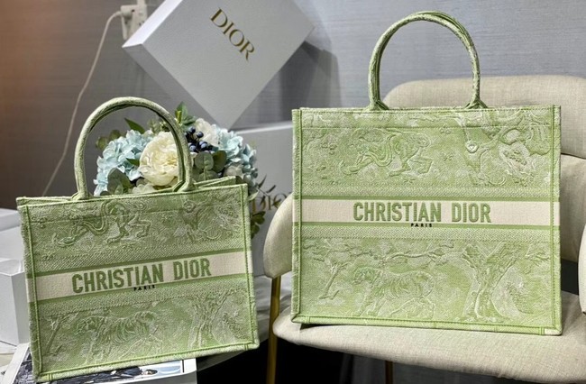 AAAAA SMALL DIOR BOOK TOTE Lime Toile de Jouy Reverse Embroidery M1296ZR JH06731hr50