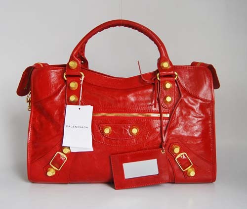 balenciaga motorcycle saddle bag 084388B (red big gold rivets) JH09536Xy49