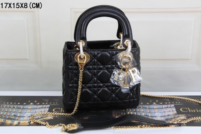 Best Dior mini 99001 original leather black JH07679CF36