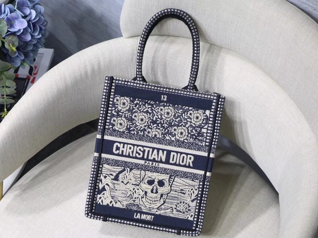 Best Replica SUN VERTICAL DIOR BOOK TOTE TAROT EMBROIDERED CANVAS BAG M1272Z-4 JH07120Jc15
