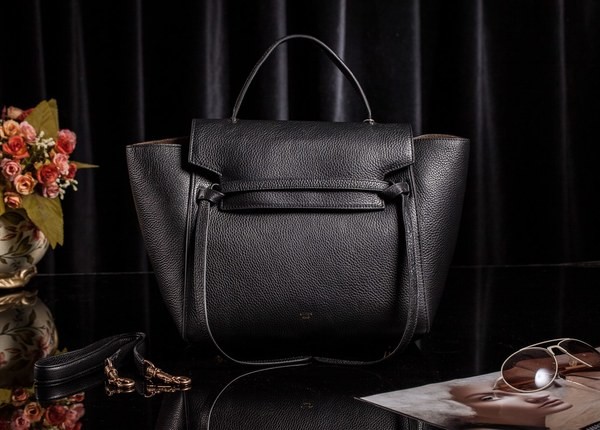Celine Belt Bag Original Litchi Leather 3345 Black JH06356Nu37