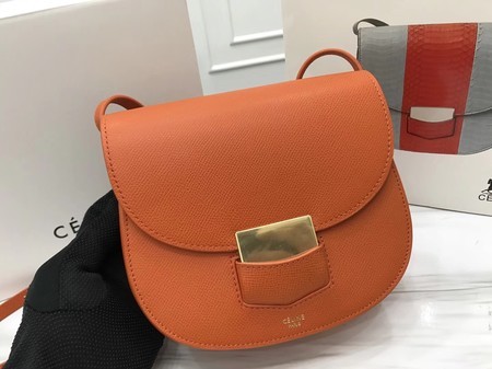 Celine Compact Trotteur Cattle leather Mini Shoulder Bag 1268 orange JH06180QV85