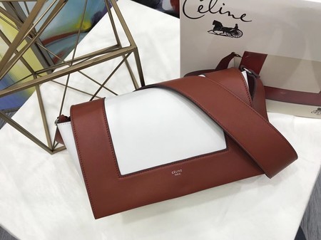 Celine frame Bag Original Calf Leather 5756 Camel.white JH06100dt49