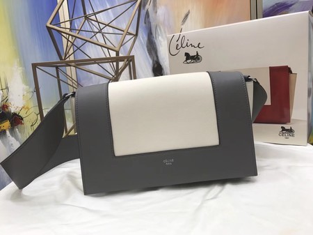Celine frame Bag Original Calf Leather 5756 White. grey JH06114aJ41