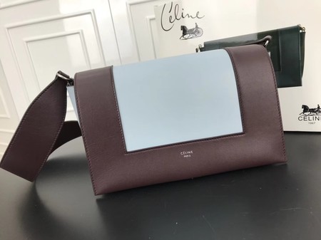 Celine frame Bag Original Calf Leather 5756 Wine.light blue JH06106WA48