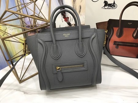 Celine Luggage Nano Tote Bag Original Leather CA3560 Deep Grey JH05985tk46