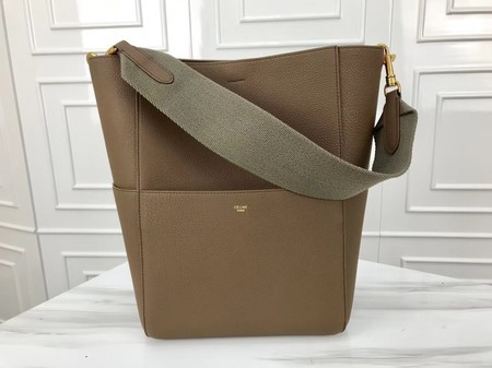 Celine Seau Sangle Original Calfskin Leather Shoulder Bag 3369 gray JH06139Td71