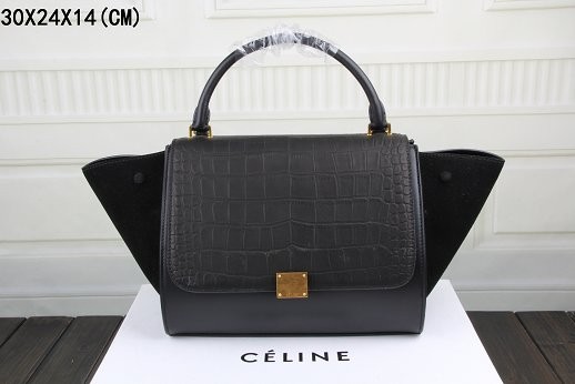 Celine Trapeze Bag Original Leather 3342-4 black JH06509hn36