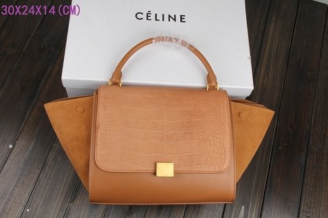 Celine Trapeze Bag Original Leather 3342-4 light coffee JH06503Gh26