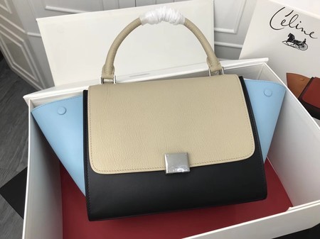 Celine Trapeze Bag Original Leather 3342 Black blue grey JH06164dC47