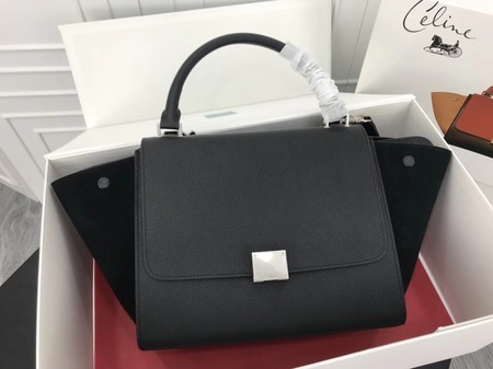 Celine Trapeze Bag Original Leather 3342 black JH06165Op64