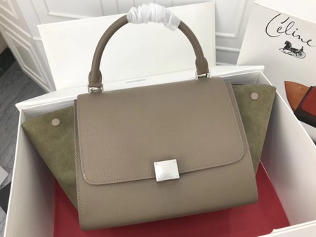 Celine Trapeze Bag Original Leather 3342 Khaki JH06168dA83