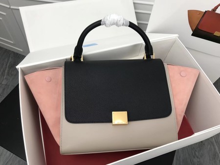 Celine Trapeze Bag Original Leather 3342 Pink black grey JH06166Ph61