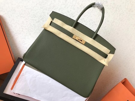 Cheap Hermes Birkin 35CM Tote Bag Original Togo Leather BK35 green JH01630FT69