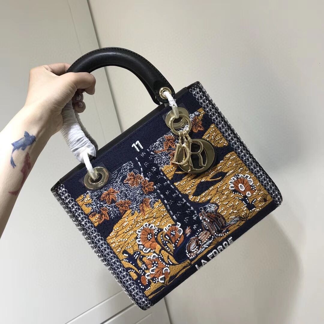 Copy 1:1 LADY DIOR embroidered cattle leather M0565-7 JH07011lS35
