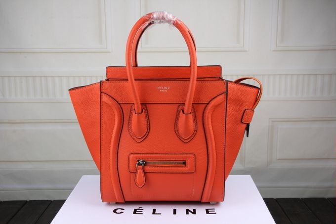 Copy 2015 Celine classic litchi grain 3308-1 orange JH06395Ep86