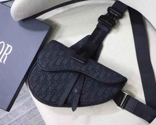 Copy DIOR OBLIQUE SADDLE BELT BAG M9019 black JH07170wz58