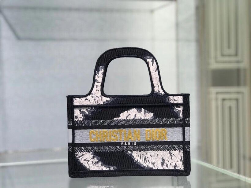Copy MINI DIOR BOOK TOTE ORIGINAL DIOR OBLIQUE EMBROIDERED CANVAS BAG M974-2 JH06927Xq19