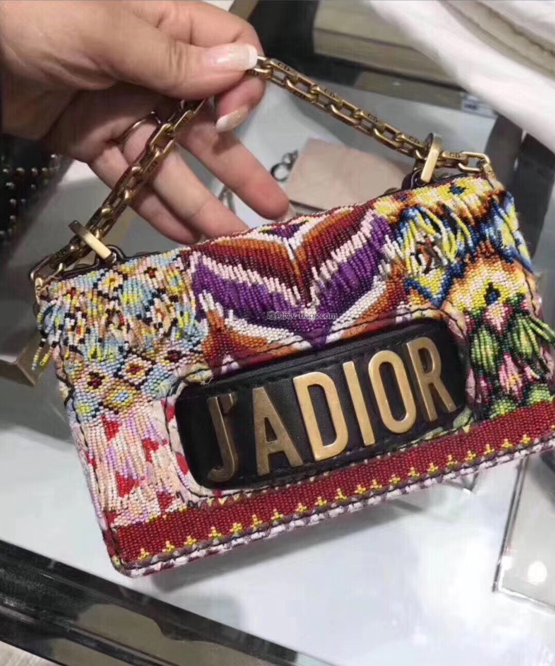 Copy MINI LADY DIOR GEBORDUURDE MINI JADIOR-TAS M9002CRNB JH07362lZ95