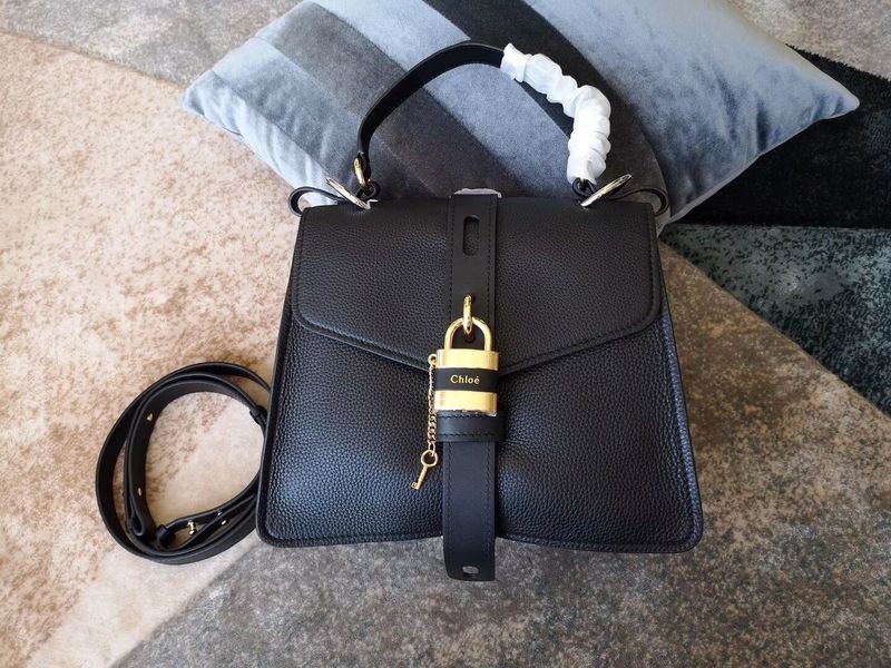 Designer Chloe Original Buckskin Leather Lock Bag 3S088 Black JH08854Iz48