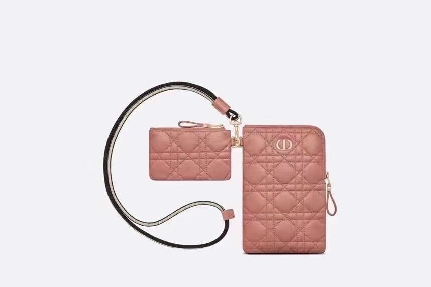 Designer Replica DIOR CARO MULTIFUNCTIONAL POUCH Deep Nude Supple Cannage Calfskin S5036U JH06739Fi42