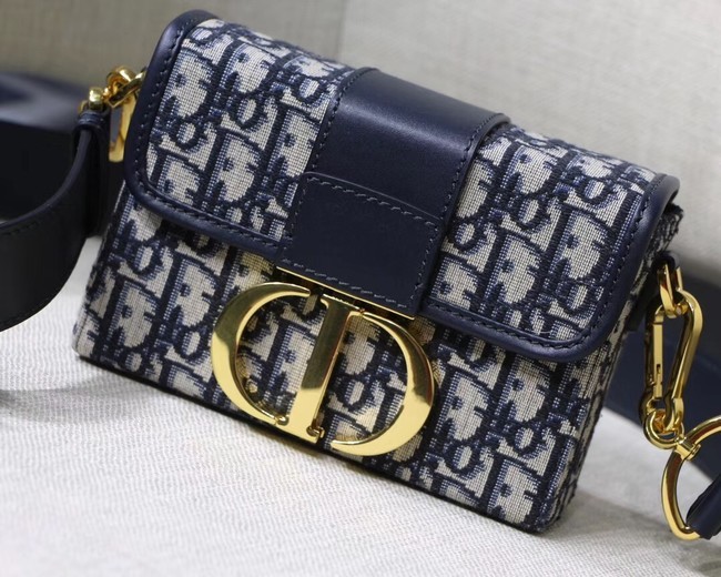 Dior 30 MONTAIGNE JACQUARD CANVAS BOX BAG M928 blue JH07183Ti34