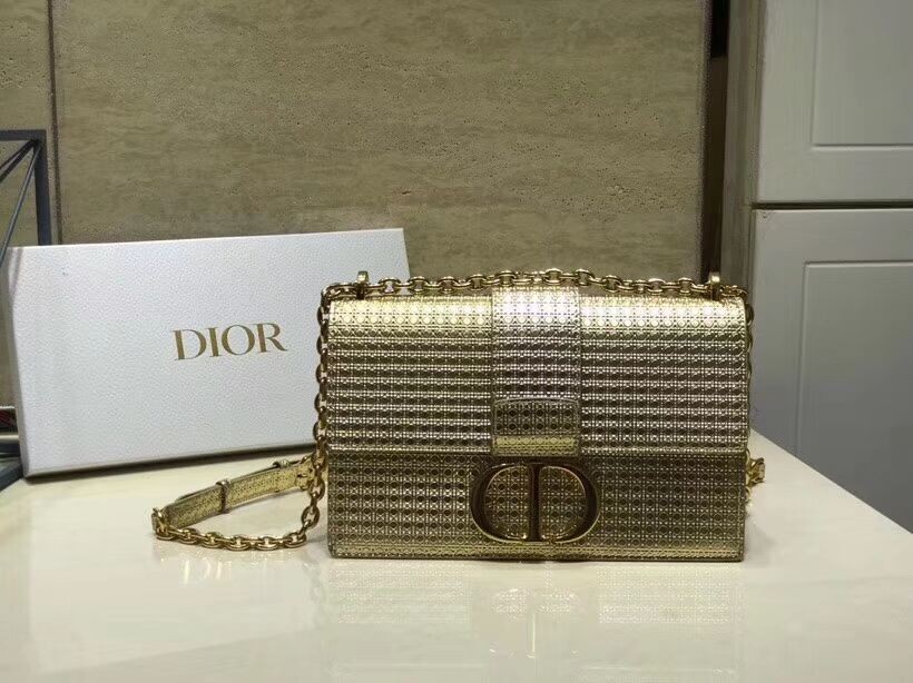 Dior 30 MONTAIGNE SMOOTH CALFSKIN FLAP BAG C9230 gold JH07038mB48