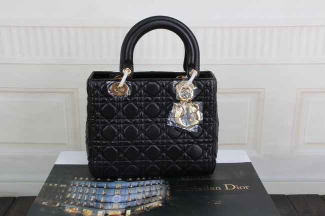 Dior 99002 original leather handbag black JH07677nV16