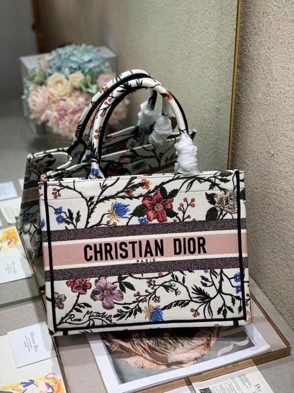 DIOR BOOK TOTE EMBROIDERED CANVAS BAG C1286-10 JH06943sj48